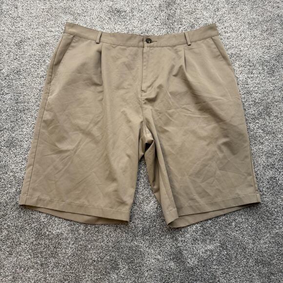 Adidas Climalite Chino Shorts Mens 38 Beige Golf Casual Performance Athleisiure - Picture 1 of 14